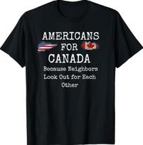Americans Supporting Canadians, I Support Canada T-Shirt 130 gray