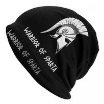 Custom Warrior Of Sparta Beanie Cap Unisex Winter Bonnet Homme Knitted Hats Cool Outdoor Ski Spartan Skullies Beanies Caps One Size black