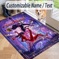 Custom Text Miraculous Ladybug Pattern Floor Rug Soft Indoor Carpet Mat Living Room Bedroom 40cmx60cm white