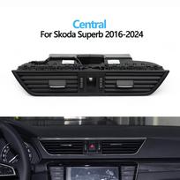 Car Front Dashboard Chrome Air Vent AC Vent Grille Assembly For Skoda Superb III 2016 2017 2018 2019 2020 2021 2022 2023 2024