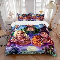 3Pcs Hocus Pocus Halloween Party Bedding Sets For All Sizes New 3D Printed Bed Cover Comforter Duvet Cover Pillowcase Bedroom Decoration 140cmx210cm