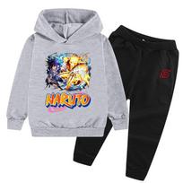 2026 New Naruto Printed Sweatshirt Children's Autumn and Winter Hoodie Cartoon Anime Naruto Print Children's Hoodie Set 160 ruda