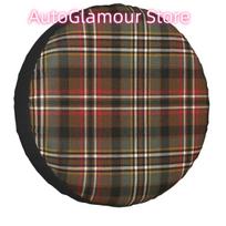Popular Green Tartan Plaid Spare Tire Cover Bag Pouch for Mitsubishi Pajero Dust-Proof Car Wheel Covers 14  15  16  17  Inch 16inch