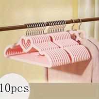 Velvet Children's Hangers with 360° Swivel Hooks, Non-Slip Space-Saving Clothes Hangers for Wardrobes, Durable & Sturdy 10 Pcs white