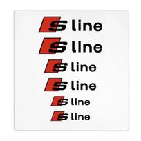 6 vnt. Stabdžių suportų automobilio lipdukas Decal Ratų automobilio logotipas Dekoravimo priedai qaz15s Sline TT A1 A2 A3 A4 A5 A6 A7 A8 8P B6 B7 black