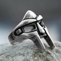 New Vintage 316L Stainless Steel MF DOOM Mask Rings For Men Women Viking Roman Warrior Mask Ring Fashion Amulet Jewelry Gifts 5 11 black