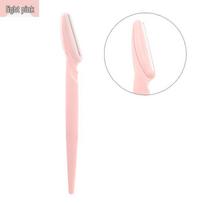Stainless Steel Eyebrow Razor Makeup Shaver - 12/25/60PCS for Home & Salon Use 12 pcs (bag) šviesiai rausvos spalvos