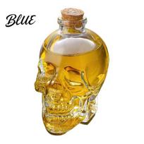 Fruit Wine Storage Whiskey Bottle Shaped Decanter Glass Container Skull 3D Gothic with Cork Thickened Borosilicate Stopper Novelty Liquor F