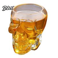 Fruit Wine Storage Whiskey Bottle Shaped Decanter Glass Container Skull 3D Gothic with Cork Thickened Borosilicate Stopper Novelty Liquor E