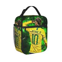 Neymars Brazil Football Insulated Lunch Bag Thermal Bag Lunch Container Soccer Number 10 Leakproof Tote Lunch Box Work Travel One Size black
