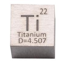 99,5 % gryno titano, didelio grynumo kubo Ti metalo raižytų elementų periodinės lentelės klasės mokymo reikmenys 10x10x10mm Light Grey white