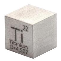 99,5 % gryno titano, didelio grynumo kubo Ti metalo raižytų elementų periodinės lentelės klasės mokymo reikmenys 10x10x10mm light green white