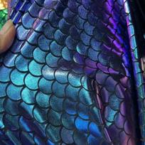 100x148cm Bronzing Decoration Mermaid Fabric DIY Stage Cosplay Costume Dance Shiny Stretchy Swimsuit Material 100x148cm blue