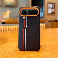 For Honor Magic 8 Pro Air Case Magnetic Carbon Fiber Pattern Vegan Leather Contrast Color Soft Silicone TPU Back Cover PU Leather&Honor Magic8 Pro Air gray