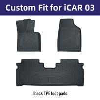 High-Quality, Odorless TPE Floor Mats for iCAR 03 - Eco-Friendly & Double Layered gray