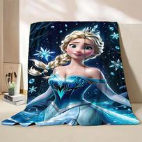Disney Frozen Elsa Princess Childrens Adult Soft Flannel Blanket Fluffy Baby Plush for Bedroom Travel Office Cover Warm Blankets 30x40in black