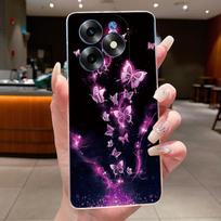 Fashion Flowers For Itel S23+ S23 Plus S681LN ItelS23+ 2023 Transparent Silicone Phone Protective Back Cover Shell Soft TPU Case itel S23+ brown