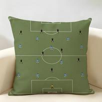 Vintažinis futbolo laukas Retro futbolo pagalvės užvalkalas Patvarus Hipoalerginis Organinis linas Trumpos pagalvės užvalkalas Skalbiamas 40cmx40cm(16x16Inch)