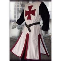 Patvarus Viduramžių Templierių Riterio Kryžiuočio Apranga Cosplay Kostiumas Su Kvadratine Apykakle RedWine,S gray