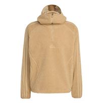 Adidas Borg Fleece Teamgeist 1/4 Zip Hooded Loose Sweatshirt Men sweatshirt KR5168 XXL beige