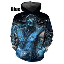 Naujausia mada Mortal Kombat vyriški/moteriški 3D spaudos džemperiai, populiaraus dizaino sportinis džemperis, unisex gatvės drabužiai, didesni dydžiai S black