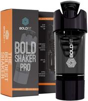 Boldfit Gym Shaker Pro Cyclone Shaker 500ml with Extra Compartment, 100% Leakproof Guarantee, Ideal for Protein, Preworkout and BCAAs, BPA Free M gray