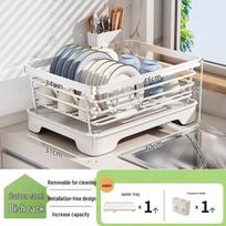 Kitchen Dish Drying Rack & Storage Organizer gray