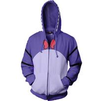Aukščiausios kokybės „Five Nights At Freddy's“ Fnaf Cosplay Kostiumas su Gaubtu ir Ryškiu Raštu Purple Bonnie,3XL blue