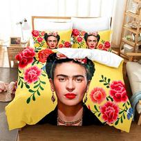 F-Frida K-Kahlo Antklodės užvalkalas Pagalvės užvalkalas Lovos patalynės komplektas Suaugusiems Berniukui Mergaitei Miegamojo dekoravimas Vaikams Dovana Viengulis Dvigulis Didelis Dydis 135x200cm black
