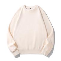 Unisex Loose Fit 450g Pure Cotton Terry Sweatshirt - Autumn/Winter Round Neck Long Sleeve Large gray