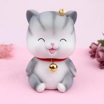 Cute Angel Cat Money Box: Exquisite Savings Jar Decor for Living Room, Bedroom, or Desktop As shown gray