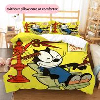 Felix the Cat  Pattern Bedding Quilt Set  Home Decoration  Gift (1 * duvet cover + 2 * pillowcase  without core) 220x240cm