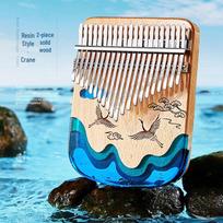 Whale Cartoon Beginner Kalimba CEGA21 - Simple, Easy-to-Learn Thumb Piano Instrument beige