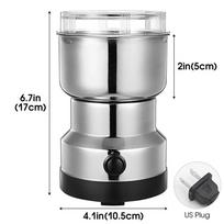 Electric Coffee Grinder Stainless Steel Blade Portable Mill for Coffee Beans Spices Herbs Nuts Home Kitchen Grinding Tool US Plug white