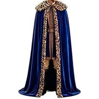 Stiliaus apsiaustas su ilgu, plazdančiu peties kraštu ir šviesą atspindinčia išvaizda karnavalui, Cosplay, scenai ir fotografijai 1.5 meters from shou blue