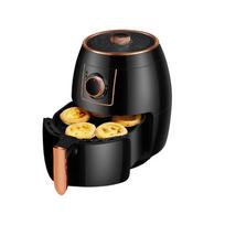 5,5 l oro gruzdintuvė elektrinė karšto oro fryer orkaitė be alyvos viryklės valdymas ir nepridegantis krepšelis išmanusis automatinis buitinis daugiafunkcis black