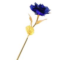 24k Gold Foil Plated Eternal Rose Flower for Romantic Valentine's Day Lover Wedding Mother's Day Gifts mėlyna
