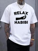 Unisex Black Cotton Crew Neck Tee Relax Habibi Vintage Hand Graphic Print Loose Short Sleeve Trendy Summer Daily Streetwear Shirts 4XL gray
