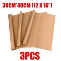3Pcs PTFE Tefloon Shee with Heat Tape for Heat Press Transfer Non Stick  Heat Press Transfer Paper Heat Resistant Craft Mat 30X403PCS beige