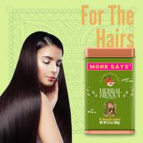 MONKSAYS Herbal Henna Powder for Hair – 100% Natural, Chemical-Free Hair Color & Conditioner – 100g + 100g Free – 0% Nonsense Formula green