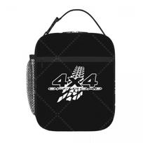 4X4 Off Road Pattern Lunch Bag Reusable Portable Cooler Thermal Lunch Box Oxford Bento Tote Bag for Work Travel Picnic One Size black