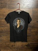 Hunger Games Movie Promo T-shirt Katniss Jennifer Lawrence S black