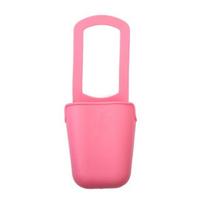 Silicone Cup Holder Bag Foldable Universal Bottle Holder Drink Holder Fits Most Bottles And Cups for Bikes Strollers Lawn Chairs rožinė