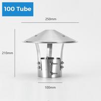 Išorinės sienos kamino ventiliacijos lietaus kepurėlė Nerūdijančio plieno ventiliuojamas krosnies vamzdžio apsauginis dangtelis Patvarus 1 rinkinys 100mm white