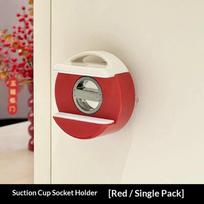 Suction Cup Wall Mount Socket Fixer Punch Free Power Strip Remote Control Holder Self Adhesive Storage Bracket For Home Bedroom raudona