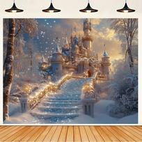 1Pcs Frozen Ice Castle Blue White Drapes Decoration Background Fairytale Backdrop Decorations For Photo Studio Booth Party 100x75cm beige