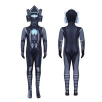 Helovino Skibidi5 pėdkelnės cos kostiumas vienas gabalas vaikų cosplay kostiumas monitoriaus žmogus prieš tualeto žmogų 130 black