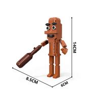 Brainrot Bricks Tung Tung Sahur Figures Tralalero Tralala Building Blocks, Cultural Character Model for Kids Birthday Gift in bag brown