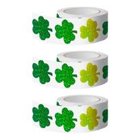 Vibrant 4-leaf Shamrock Seal Sticker 3.8cm 500Pcs/Roll Product Sealing Sticker Reflective For Retail Packaging green