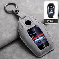 Leather Car Smart Key Case Cover For Bmw X3 G01 G31 X5 G05 X4 G02 G30 G32 I8 X7 M5X F20 Car Key Case Cover Shell Fob For Bmw gray